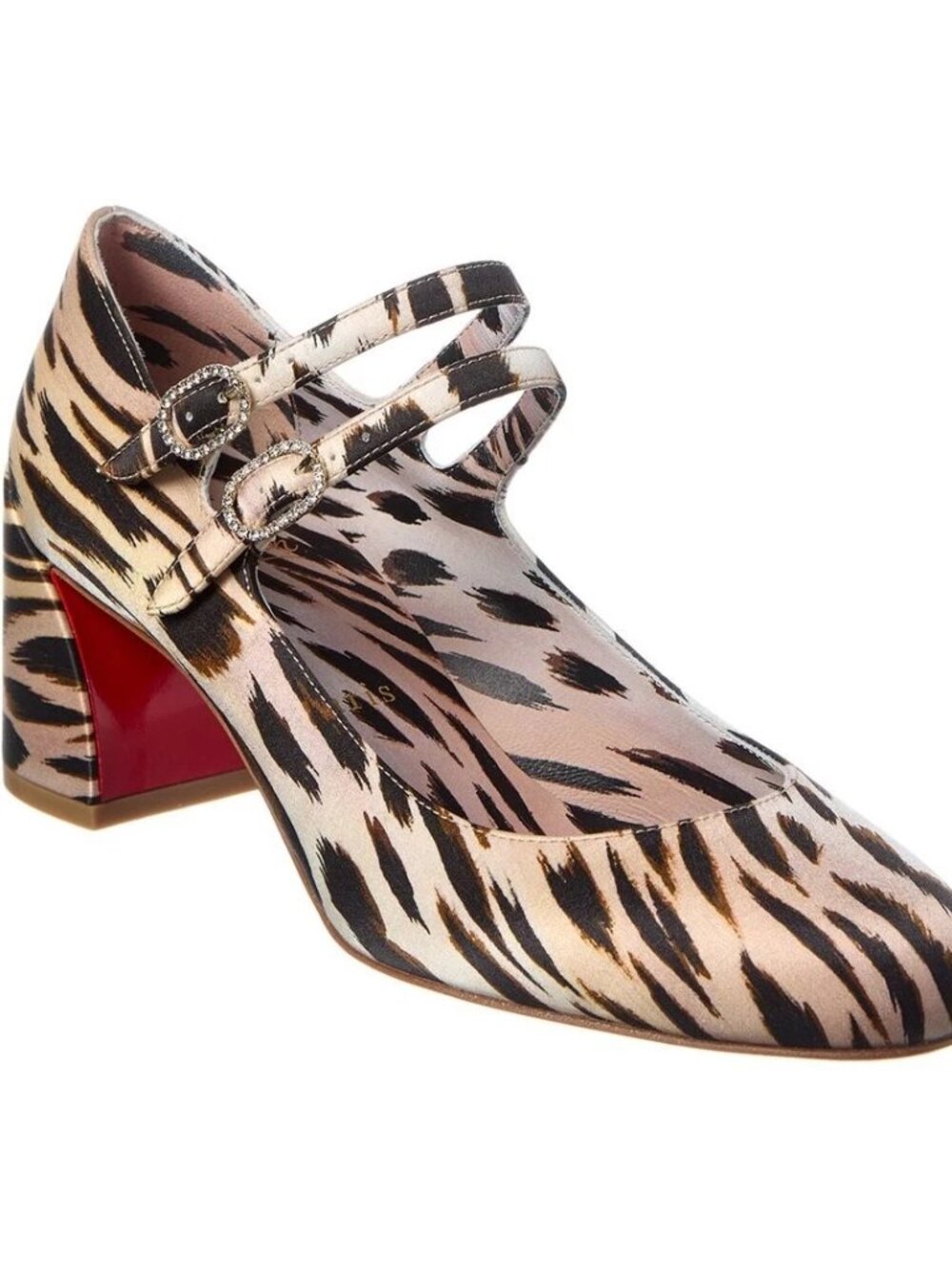 Christian Louboutin Miss Jane 55 Silk Pump Women's Brown 36.5
